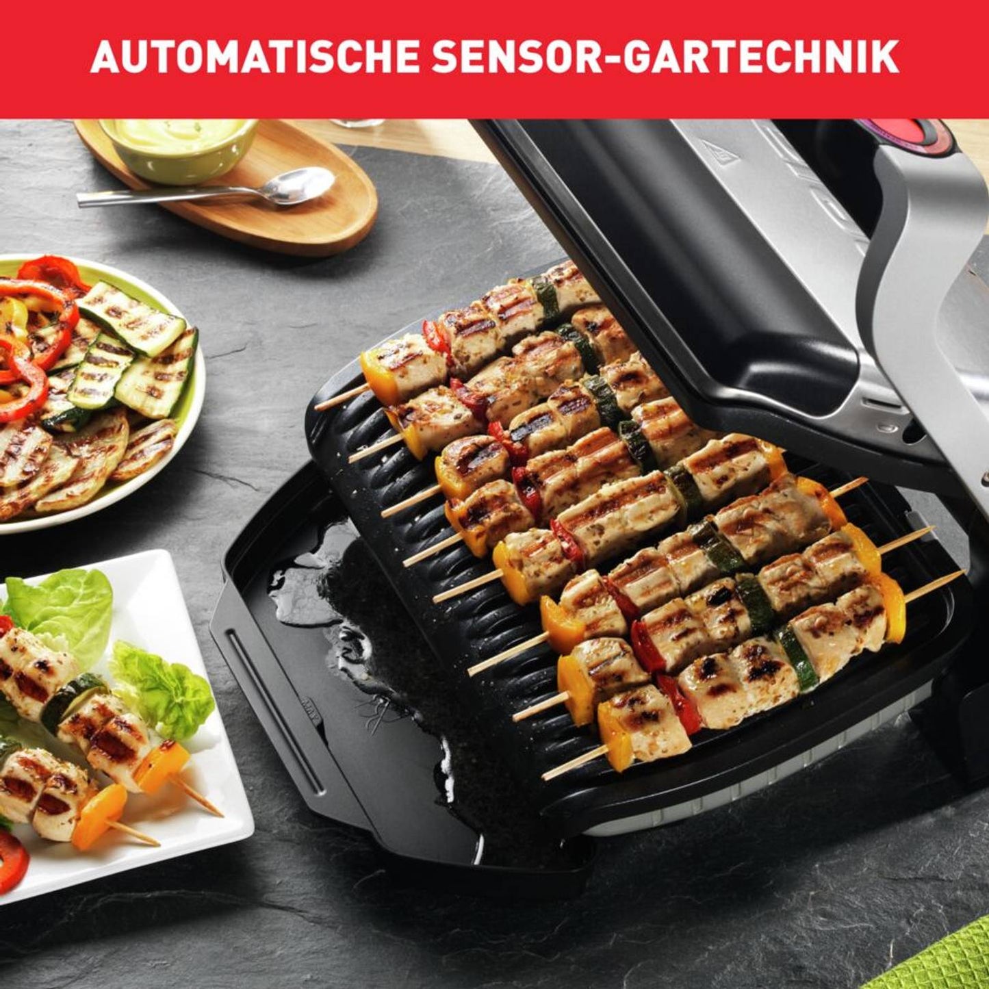 Tefal OptiGrill GC705D Kontaktgrill Intelligente Sensoren 600cm²