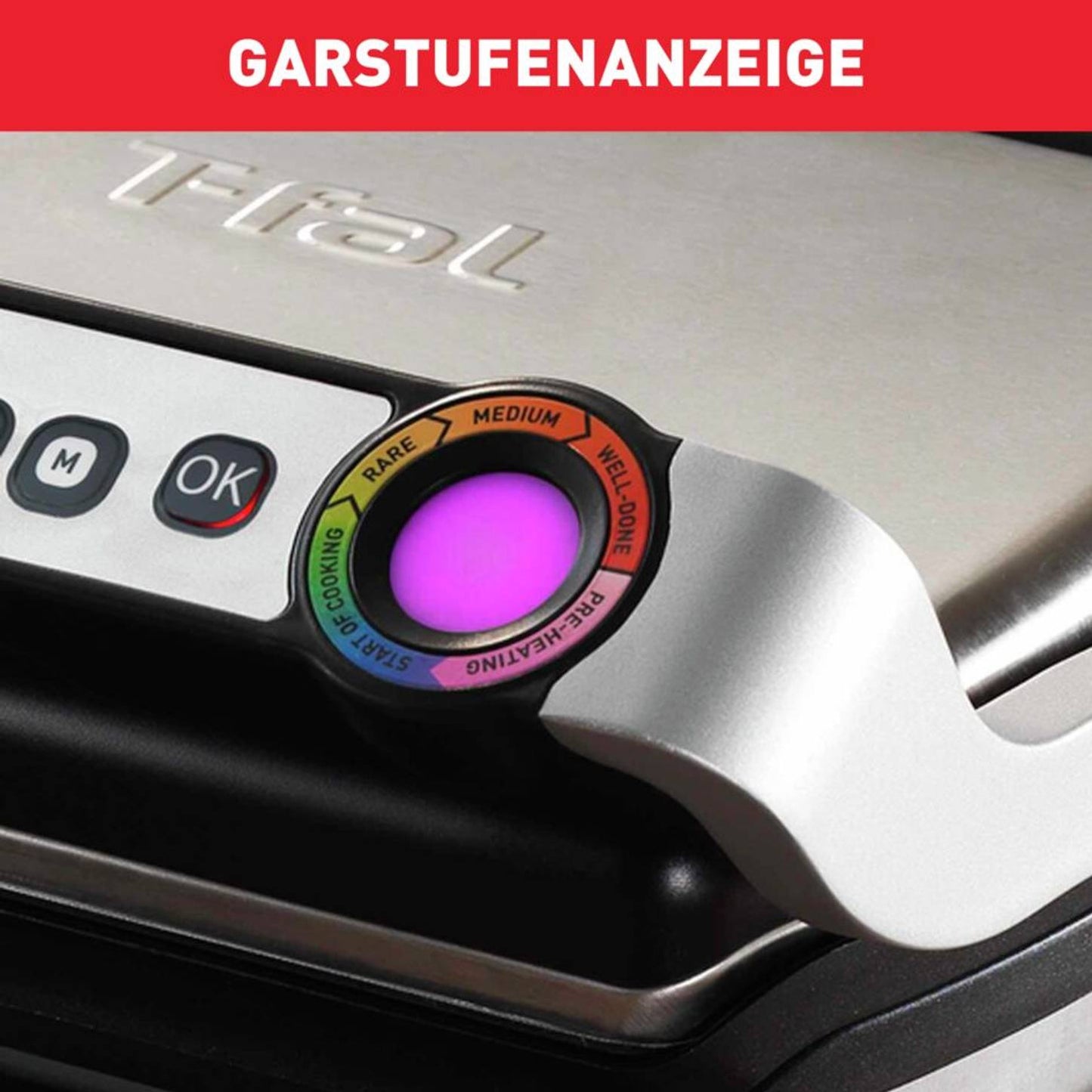 Tefal OptiGrill GC705D Kontaktgrill Intelligente Sensoren 600cm²